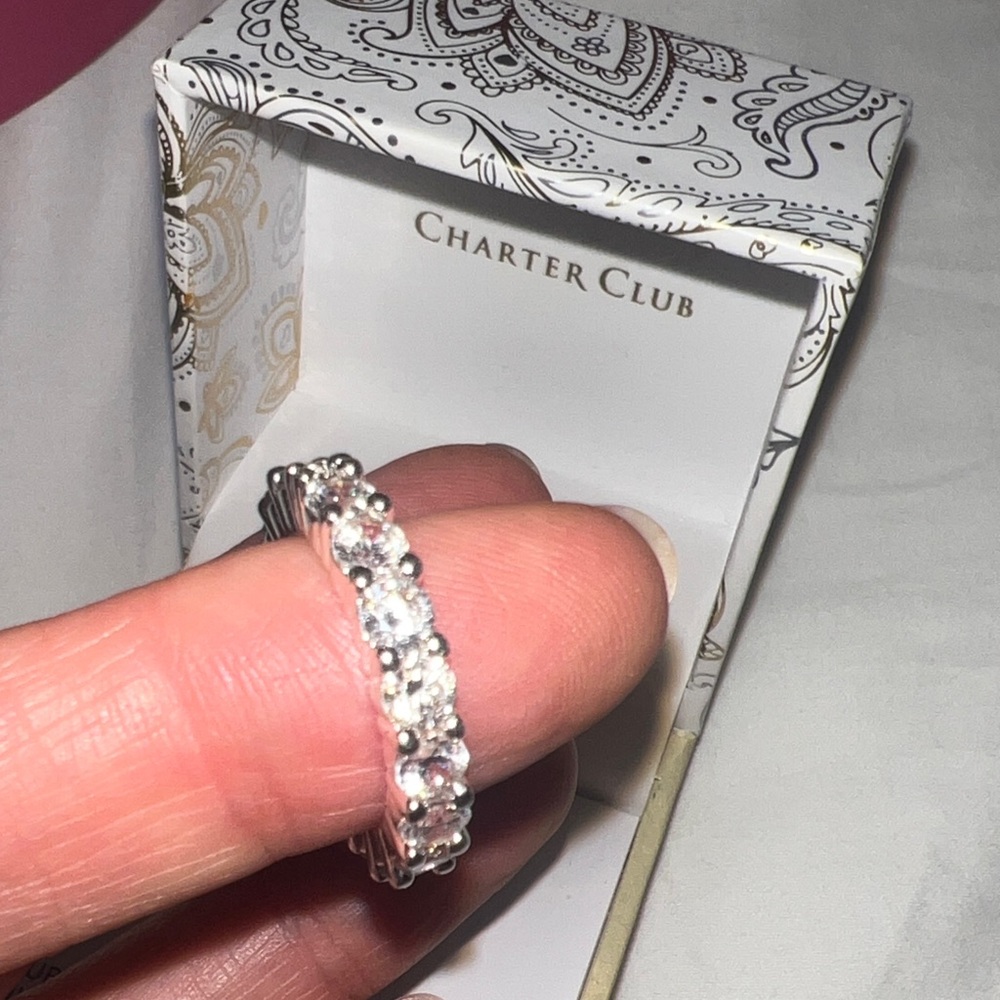 Cubic Zirconia Silver Plated Size 6 Women’s Ring